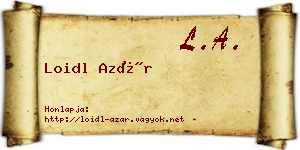 Loidl Azár névjegykártya